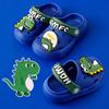 Детские тапочки с изображением динозавра, летние пляжные сандалии для мальчиков, домашние тапочки для девочек, Нескользящие домашние шлепанцы для малышей, детская садовая обувь