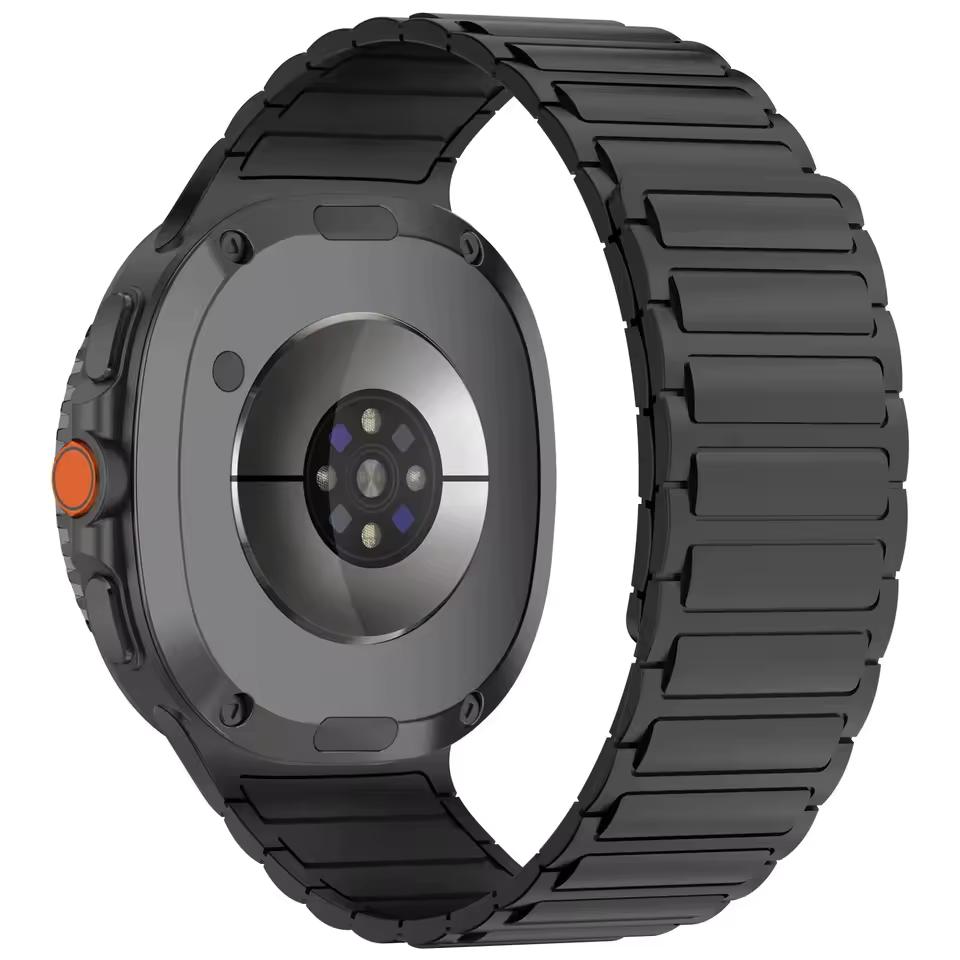 Мягкий силиконовый магнитный ремешок без зазоров для Samsung Galaxy Watch 8 Classic 46 мм, спортивный ремешок для Galaxy 7/6/5/4 40 мм 44 мм 45 мм 47 мм 43 мм с изогнутыми концами.