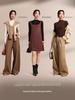 Women's Black Fleece-Lined Half-High Neck Base Layer Knit Top - Thickened Long Sleeve for Autumn/Winter 2026