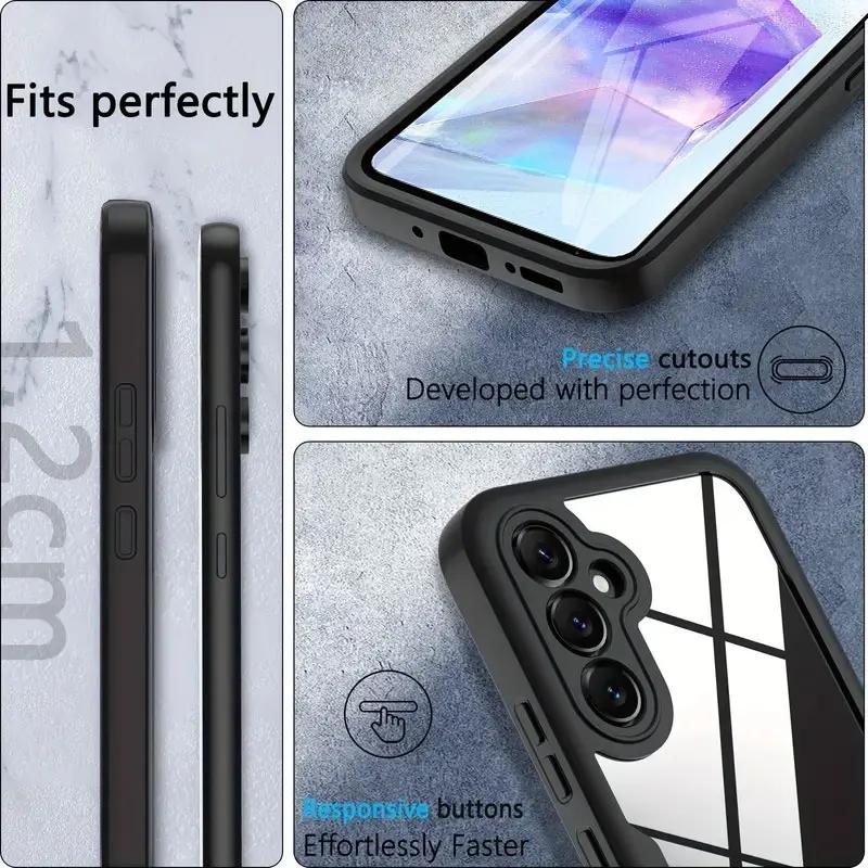A55 A35 A25 A15 A05S чехол 360 двусторонние прозрачные чехлы для телефонов для Samsung Galaxy A05 A05S A15 A25 A35 A55 5G S24 Ultra Plus крышка экрана объектива камеры