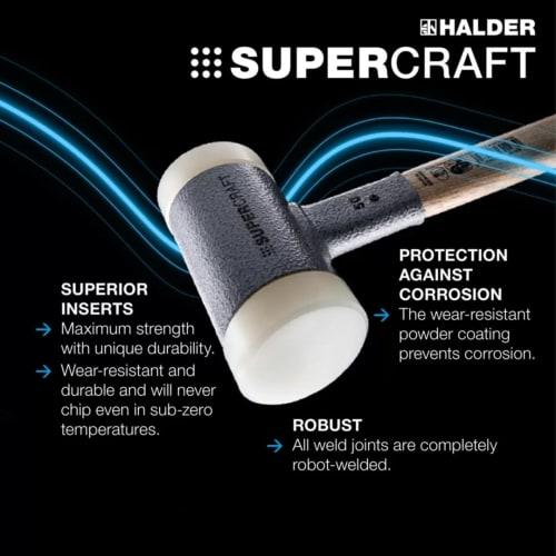 Half-cut 3377150 Mallet with Anti-tear Steel Tube Handle, Yellow, 50 Mm