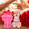 Candle Molds Bunny Silicone Mold with I Love You Reusable Realistic Rabbit Silicone Mold For Candle Making Family Kids