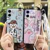 Ring Kickstand Phone Case For Samsung Galaxy A07 Back Cover Phone Holder Protective Anti-dust Silicone Wrist Strap Cute
