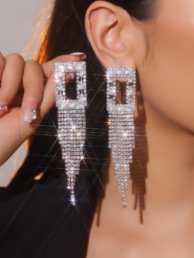 Роскошные клипсы-кисточки со стразами для женщин - Свадебные аксессуары