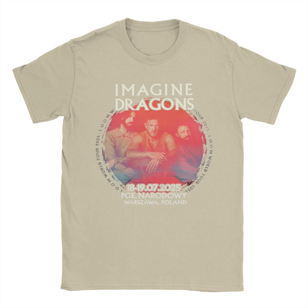 Imagine Dragons Тур 2025 Мерч Унисекс Футболки 100% Хлопок Футболка с Принтом Топы Футболка
