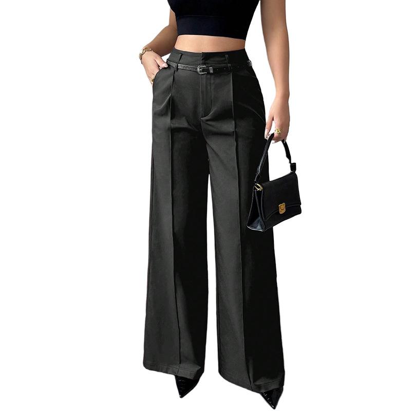 Loose Versatile Summer Drape Slimming Wide Leg Trousers for Women Formal Wear High-Quality Straight-Leg Drape High-Waisted Casual Trousers for Women