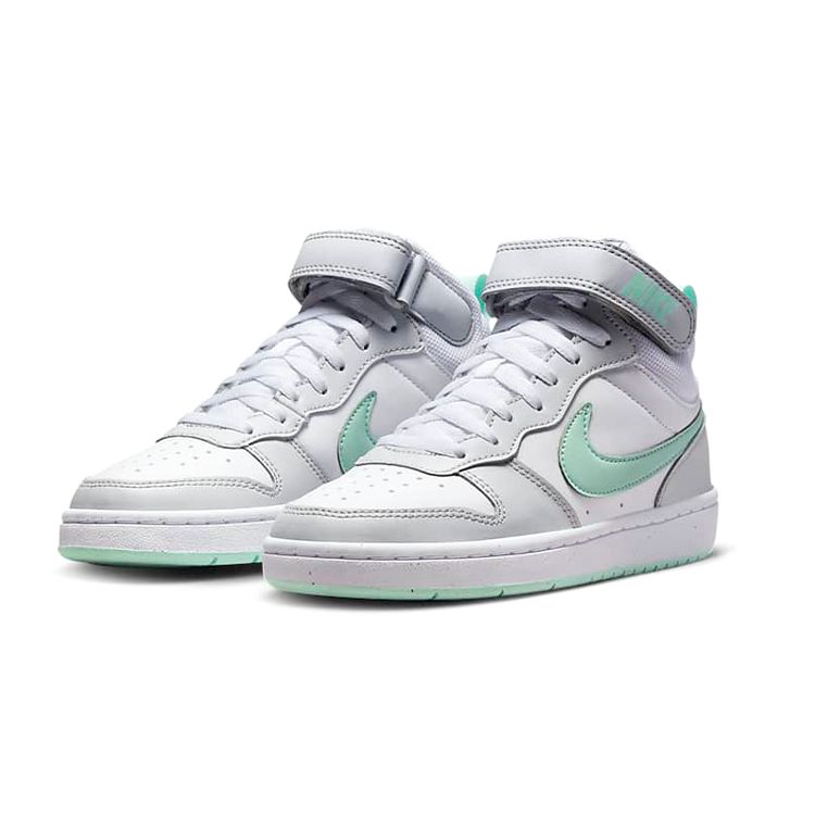 Nike Court Borough Mid 2 GS Pure Platinum Mint Foam Kids Sneakers White CD7782-011