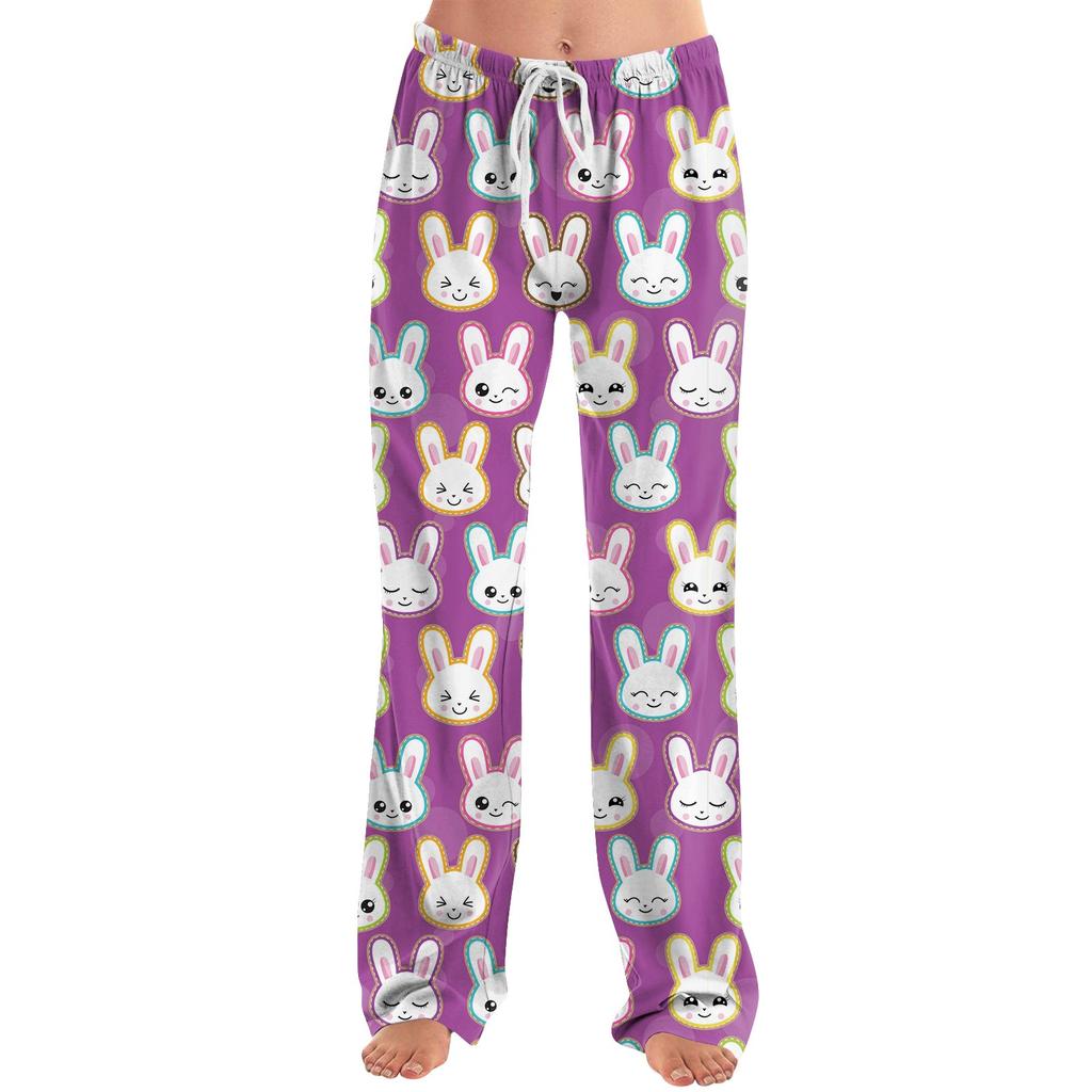 Женские модные свободные повседневные брюки с пасхальным принтом