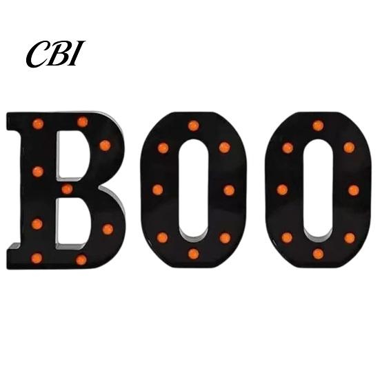 Милые жуткие домики Реквизит 3 шт. Хэллоуин Буквы BOO со светодиодной подсветкой, Внутренний световой знак Праздничный декор гостиной Вверх Знак BOO для дома кухни