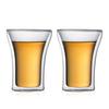 BODUM Glass Cup Tumbler ASSAM Double Wall Glass 250ml Set of 2 Heat Retention Cold Retention Double Walled Heat Resistant Glass Microwave Safe Oven