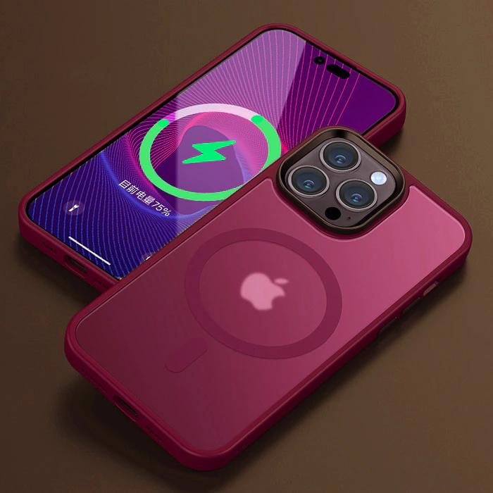 Матовый полупрозрачный чехол для iPhone 16 15 14 13 12 11 Pro Max Plus Магнитный чехол для беспроводной зарядки Magsafe