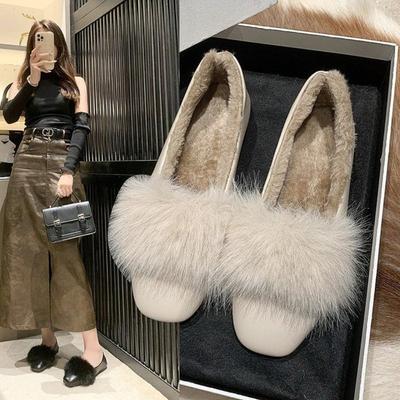 Большой размер Мокасины из овечьей шерсти Femme Кудрявая овечья шерсть Балетки Женские Теплые Плюшевые Лоферы Зимняя Хлопковая Обувь Женские Меховые Снежные Сапоги