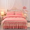 Летнее двухстороннее шелковое моющееся постельное белье в стиле принцессы из четырех частей, домашний текстиль