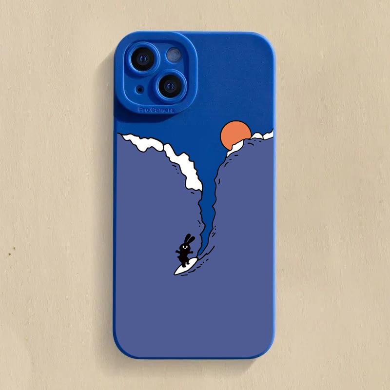 Ins Cartoon Cute Surfing Bear Phone Case For Xiaomi Redmi Note 13 12 11 Pro Plus 12S 11S 10S Redmi 12 13C 13 4G Silicone Cover