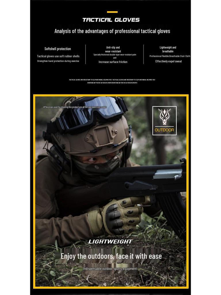 Men's Z908 Camouflage Tactical Gloves - Outdoor Full Finger Protective Sports Gear for Military, Cycling, and Training.