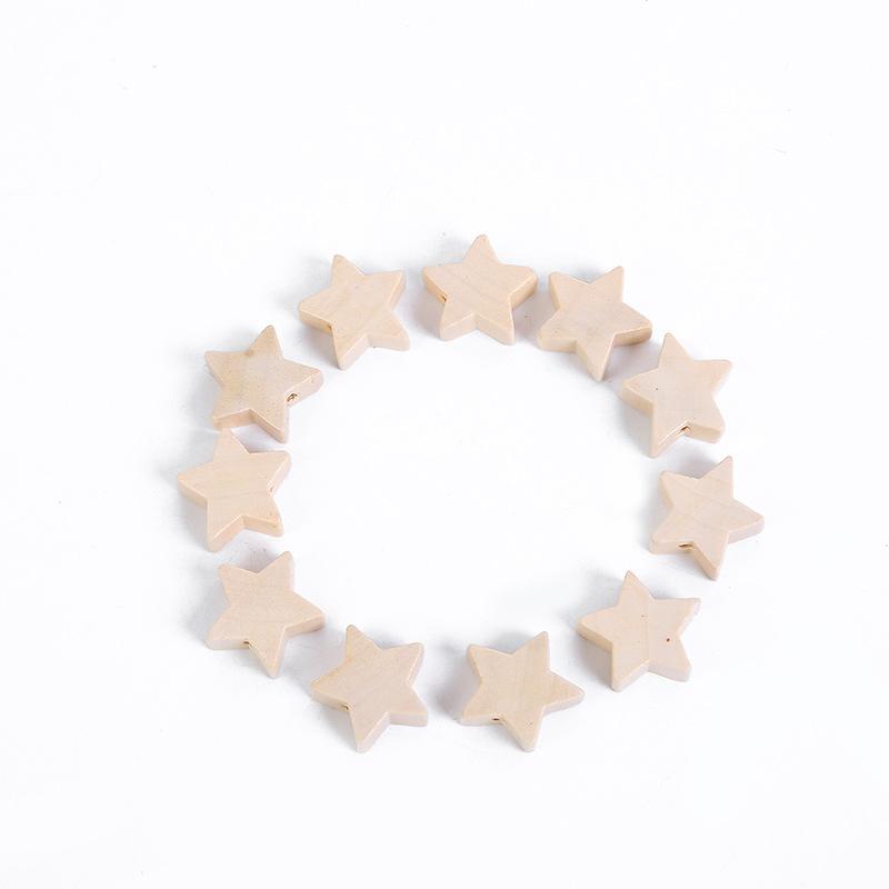 About 50Pcs 1.9cm Romantic Style Wood Star Chipboard Wooden Home Decor DIY Party Scrapbooking Creative Handmade Beaded Jewelry