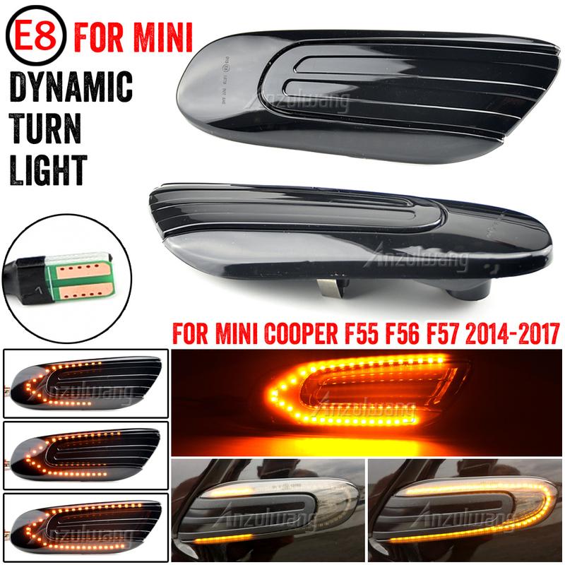 Fit For Mini Cooper F55 F56 F57 2014-2017 Flowing Side Marker Signal Lamps Lights Dynamic Led Side Repeater Indicator Lights