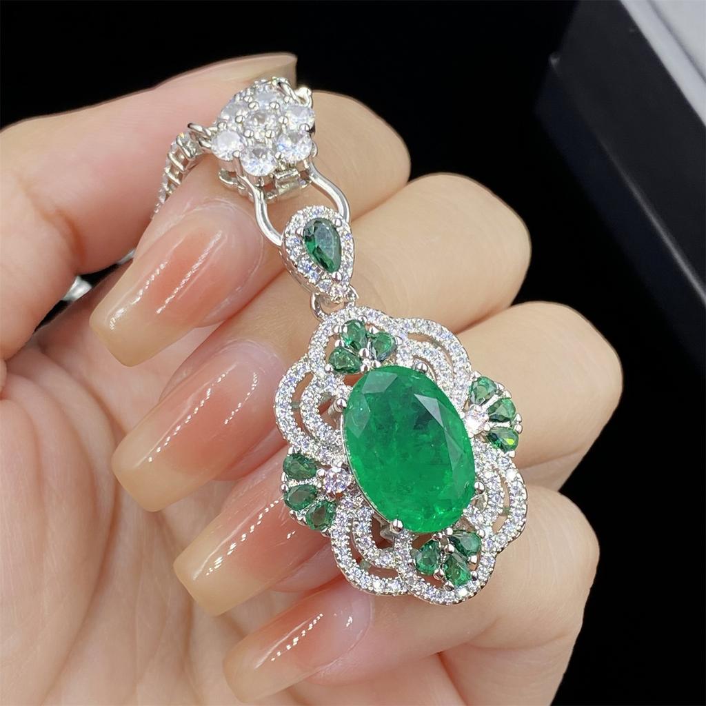 925 Серебряный Розовый Цирконий Кулон Ожерелье Изысканные Аксессуары Для Шеи для Танцевальной Вечеринки Роскошные Модные Женские Ювелирные Изделия