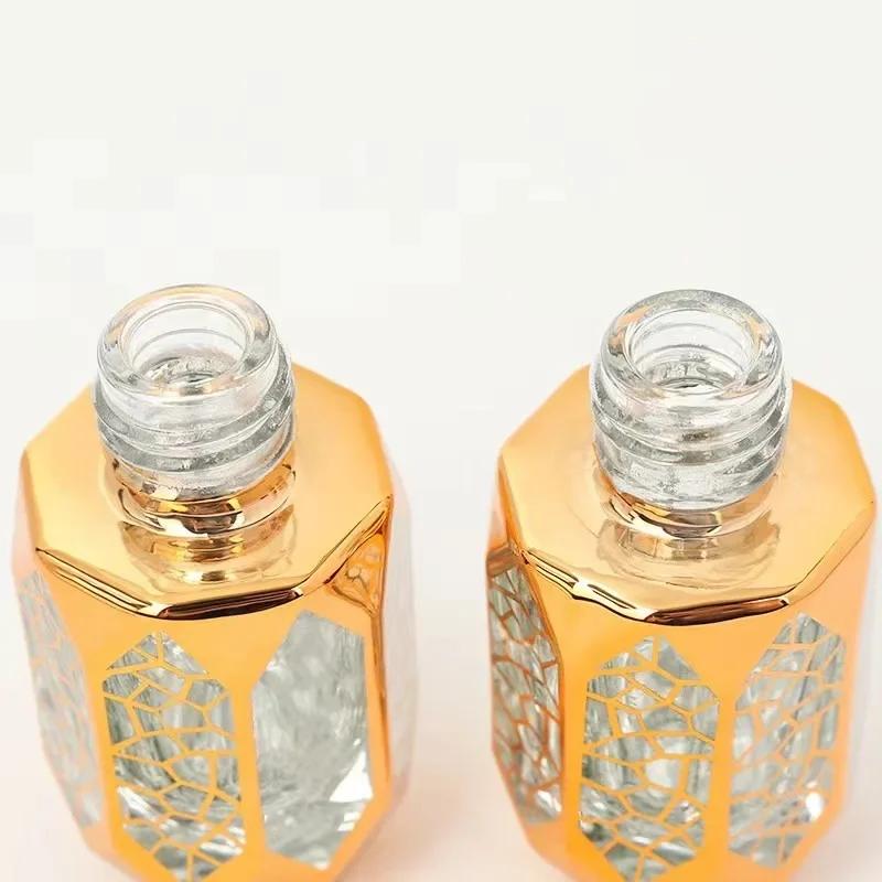 Дорожный мини-спрей 6 мл, роскошный флакон из стекла с золотым покрытием для духов, портативные многоразовые флаконы, прозрачный распылитель для спиртового тумана
