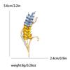 Trendy Rhinestone Wheat Ear Brooches for Women Ukrainian Wheats Pins Enamel Plant Badges Office Party Friend Gifts Accessories