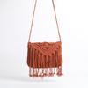 Fashion Cotton Woven Hollow Shoulder Crossbdoy Bags Female Summer Beach Bag Travel Small Tassel Handbag