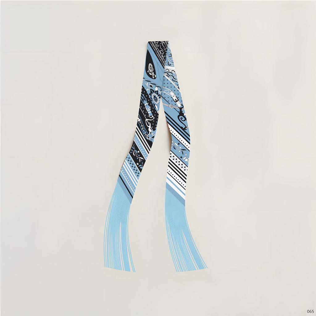 New Korean version of tassel small scarf female imitation silk twill silk silk scarf long silk scarf fashionable versatile streamer headscarf