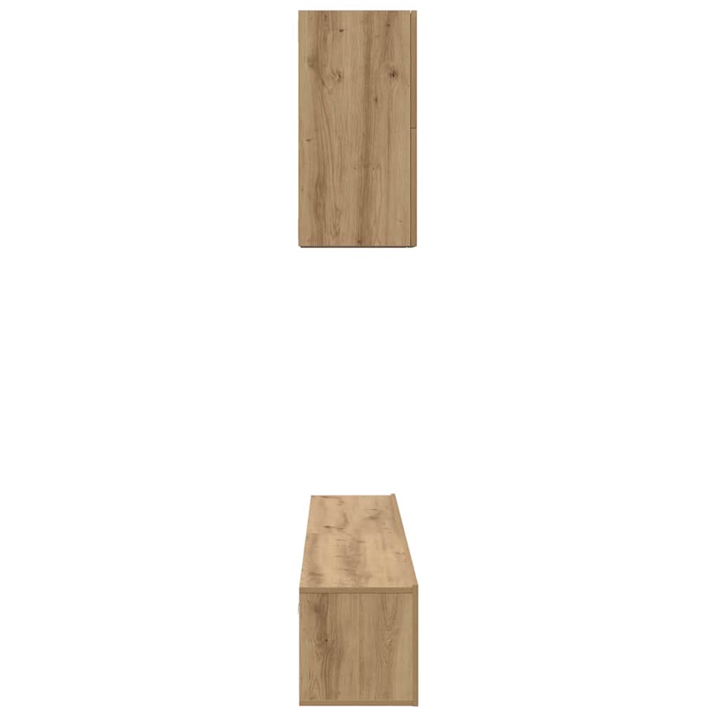 Wall Mounted TV Cabinet Set 5 pcs Artisan Oak Wood Based Material