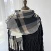 Plaid Scarf Women's New Autumn and Winter Fashion Imitation Cashmere Fringed Shawl Warm and Thickened Scarf Windproof, Warm & Decorative