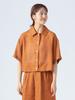 Beams Heart Mesh One Size Women's S/S Shirt, Camel,