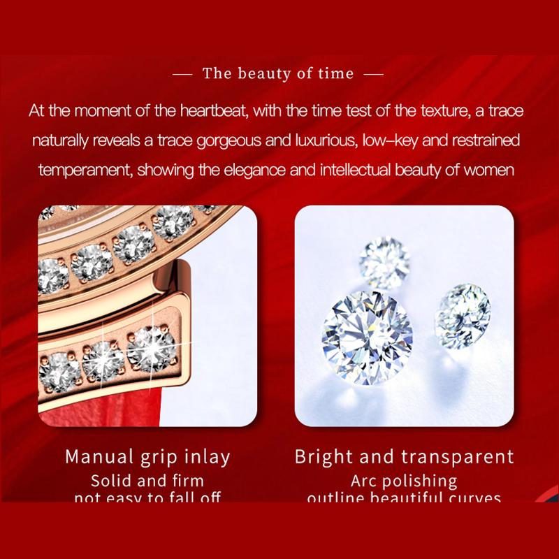 OUPINKE Новые женские часы для бизнеса и отдыха, модные, полные звездных вспышек, водонепроницаемые, водонепроницаемые и календарные часы высокого класса