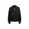 X Stella McCartney Pure Color Badge Logo Bomber Jacket Women Outerwear Black IP1370