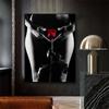 Sexy Nude Art Poster Women Holding Red Rose Prints Inspirational Wall Art Canvas Painting Bar Office Decor Home Bedroom Decor