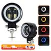 3inch Beam Headlights 12V 24V LED Work Light Bar Spot Driving LED Headlights Work Lamp Fog Pods DRL Red Halo Offroad 4WD ATV SUV