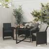 Day and Night - Day and Night 5-piece Garden Dining Set with Black Synthetic Rattan Cushions