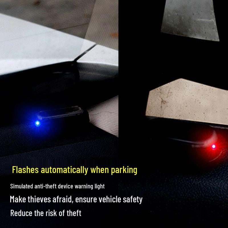 Car Solar Anti-Theft LED Warning Light - Simulated Interior Alarm Flashing Decoration