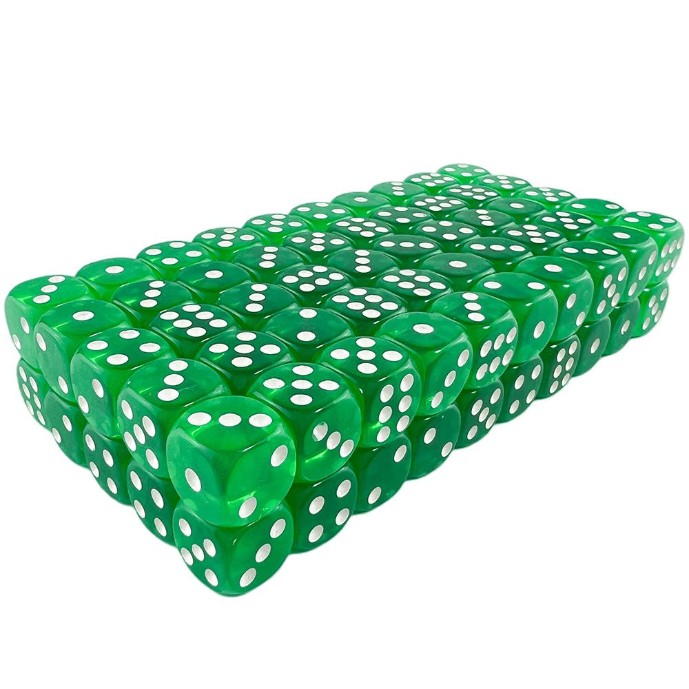 6 Sided Translucent Dice 100pcs Candy Color Game Dice Drinking Dice Entertainment Gambling Dice Board Game Accessories