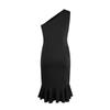 Women's Fashion Sexy One Shoulder Solid Color Ruffle Dress