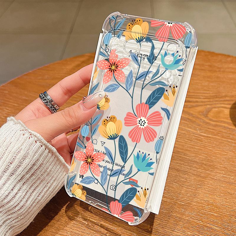 Мультяшный цветочный принт TPU Чехол для телефона для Google Pixel 9 Pro Pixel 9 Pro XL Мягкий силиконовый прозрачный чехол для Google Pixel 9A
