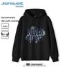 Jeanswest Men's Oversized Hooded Sweatshirt with ZS Brush Print