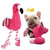 Dog Toy Flamingo Plush Squeaky Chew Interactive Corduroy Puppy Teething Durable Safe Small Medium Breed Pet Supplies