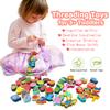 Montessori Wooden Lacing Beads Toys for Toddlers,Educational Stringing Animals Fruits Threading game,Kid Preschool Learning Gift
