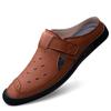 Summer Genuine Leather Shoes Men Half Slippers Business Dress Men Sandals