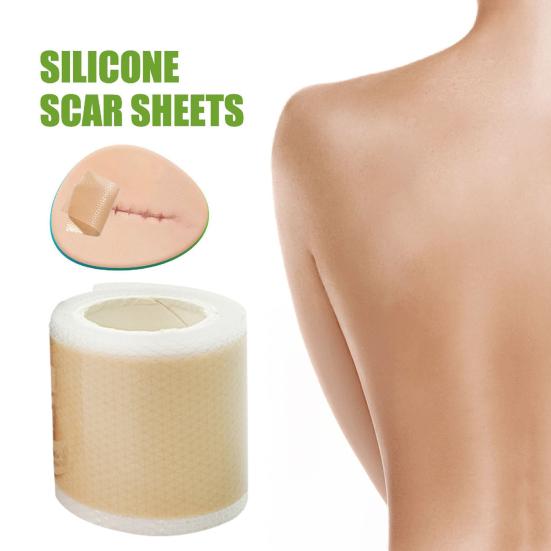 Silicone Scar Sheet Reusable Self-adhesive Breathable Waterproof Scar Removal Strip C-section Burns Acne Surgical Scar Treatment Tape