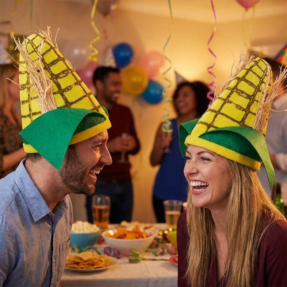 Breathable Lining Corn Shaped Funny Party Hat Soft Felt Quirky Cosplay Cap  Festival Celebration