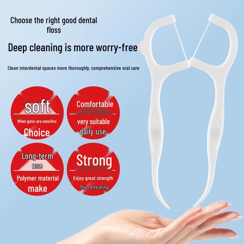 Ультратонкая зубная нить Семейная упаковка: Одноразовые зубочистки и гладкие зубные нити в портативной коробке