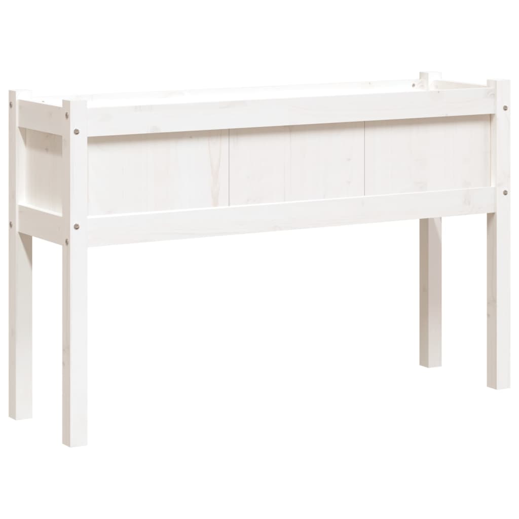 White Plant Pot with Legs 110 x 31 x 70 cm Solid Pine Wood
