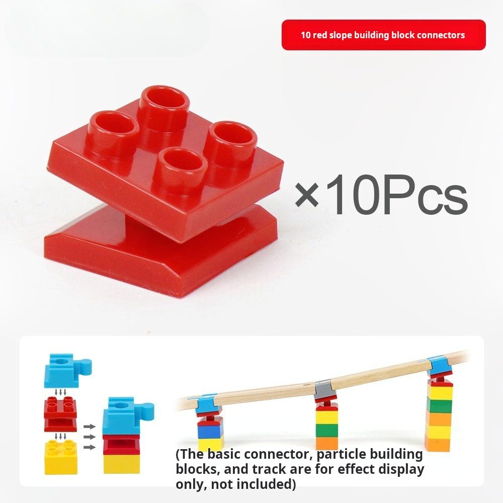 1/10Pcs Universal Wooden Tracks Connectors Accessories Big Size Blocks Rotatable Connection Adapters Fit For Brand Train Tracks