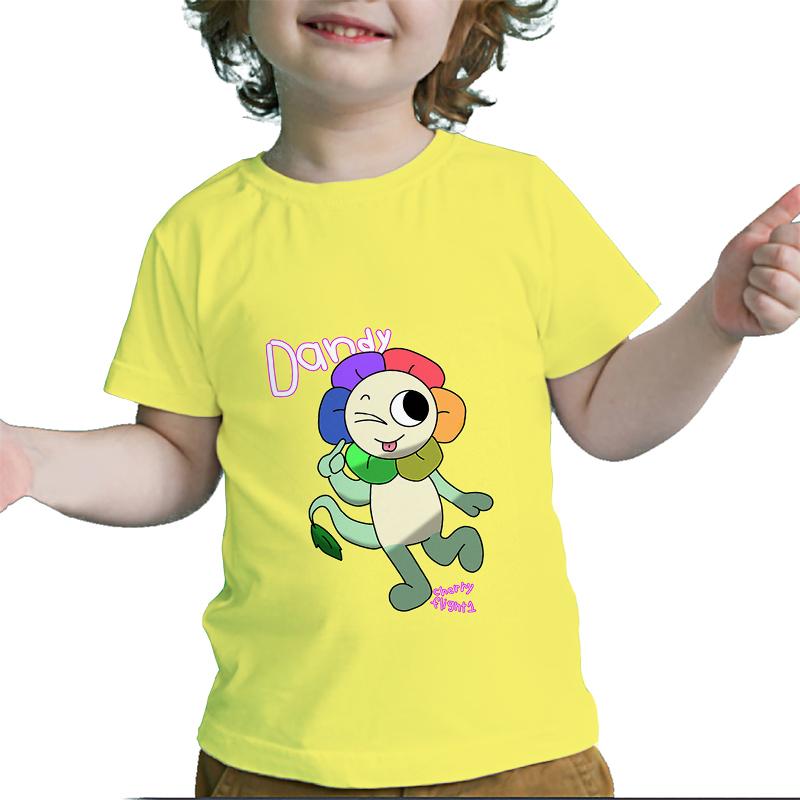 Футболка Dandy's World Детская одежда для девочек Kawaii Футболки для малышей Детская одежда Летние футболки с коротким рукавом для мальчиков с мультяшным принтом