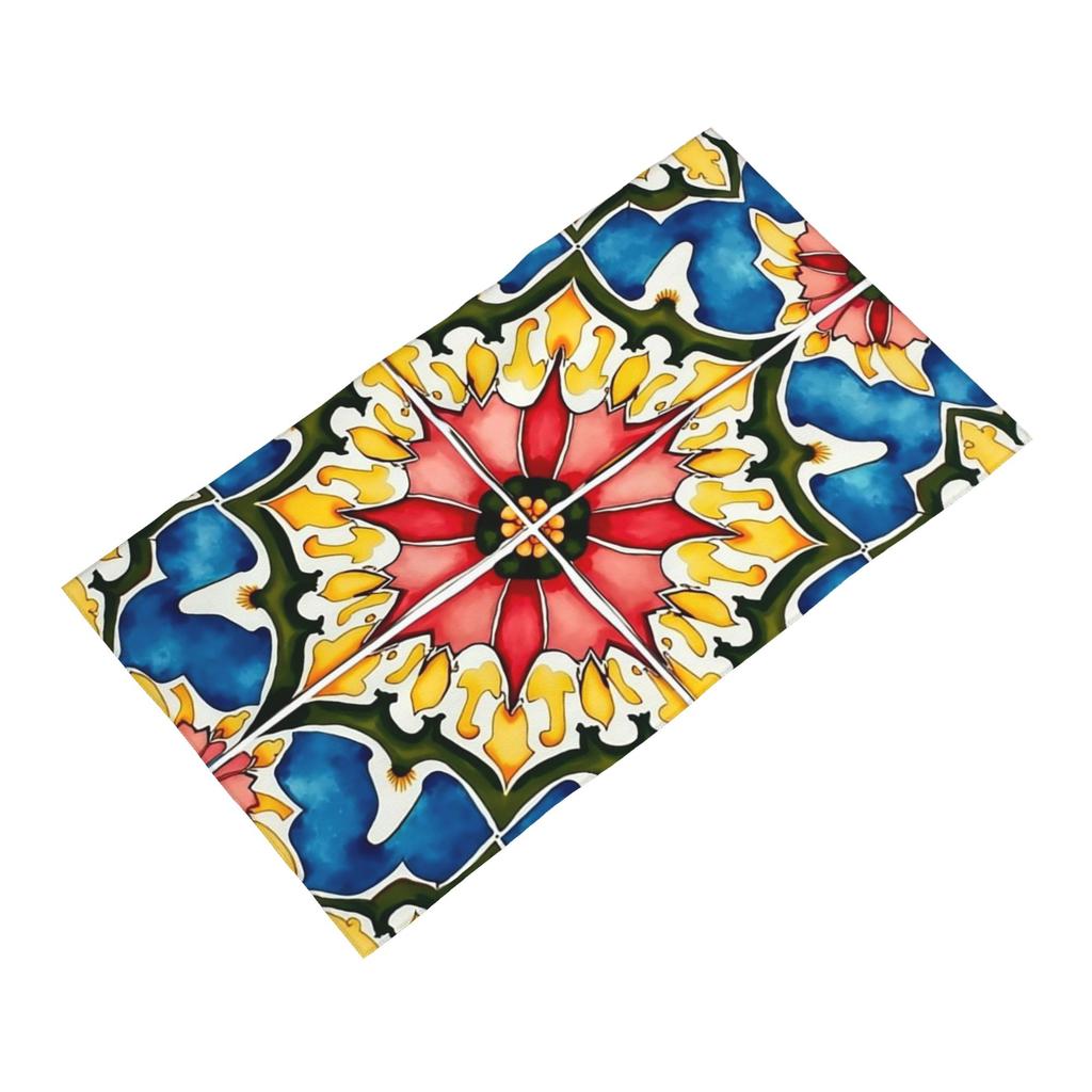 Mediterranean,colorful,vibrant,mosaic tiles art 1 Soft Face Towel Quick Dry Pool Bath Cotton Towels Breathable