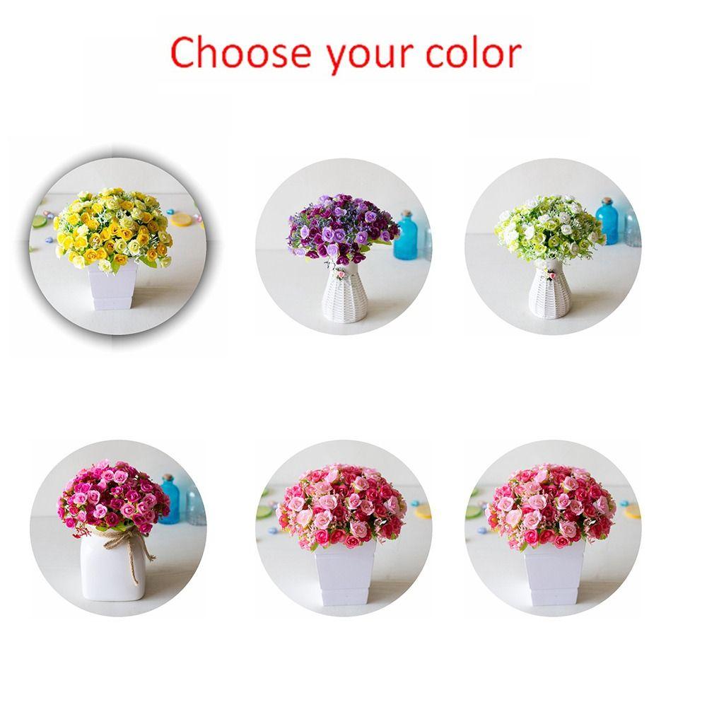 Шелковый цветок Искусственный цветок Букет из 21 головки Без вазы Роза Искусственный цветок Украшения